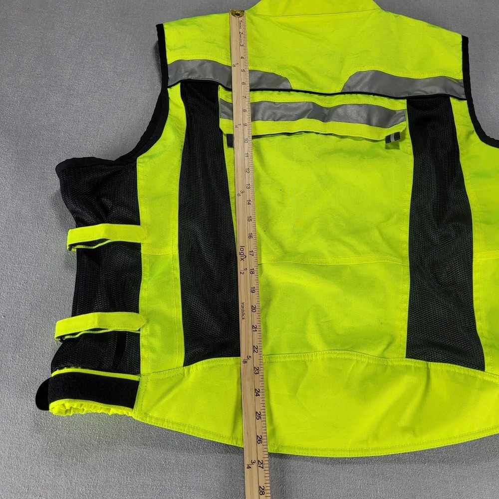 Olympia Moto Sports Reflective Neon Yellow Safety Vest Men's XL 2XL - Picture 12 of 14